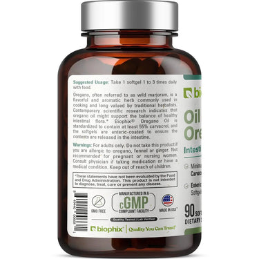 Oil of Oregano 90 Softgels with Fennel and Ginger Oil biophix Health and Beauty