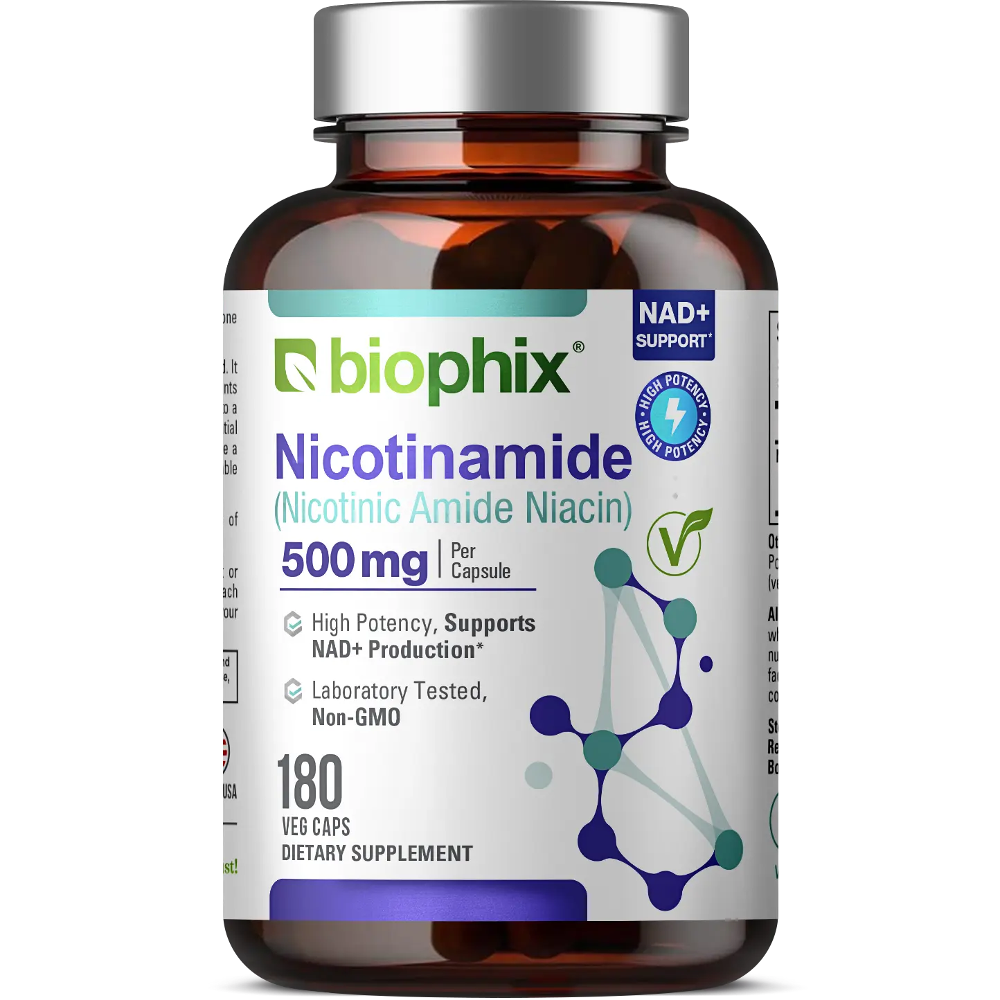 Nicotinamide 500 mg 180 Veggie Caps | Skin Antioxidants & Immune