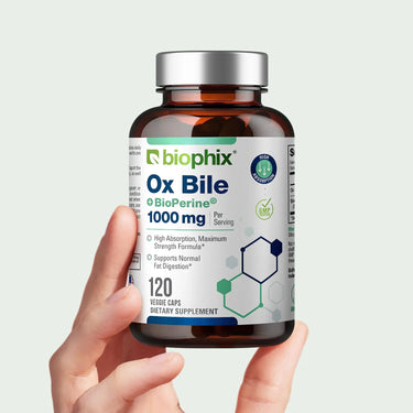 Biophix Ox Bile 1000 mg 120 Vcaps Hand View Fat Digestion Bile Acid Support