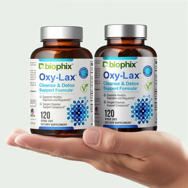 Biophix Oxy-Lax 2 Pack Hand View Gentle Natural Stool Softener Colon Cleanse