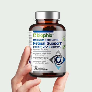 Biophix Retinal Support 100 Caps Hand View Lutein Zeaxanthin Macular Wellness
