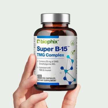 Biophix Super B-15 Complex 100 Vcaps Hand View Energy Metabolism Nervous System Support