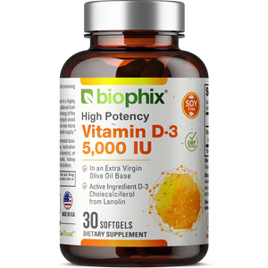 Vitamin D-3 5000 IU High-Potency 30 Softgels biophix