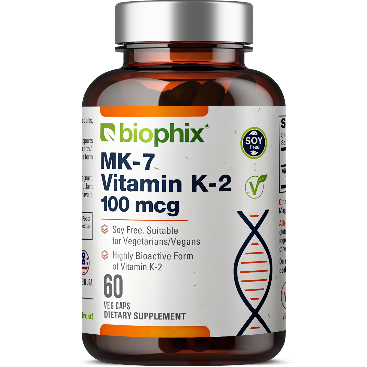 Vitamin K2 MK-7 High-Potency 100 mcg 60 Vegetarian Capsules