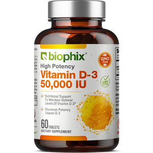 Vitamin D-3 50000 IU High-Potency 60 Tablets biophix