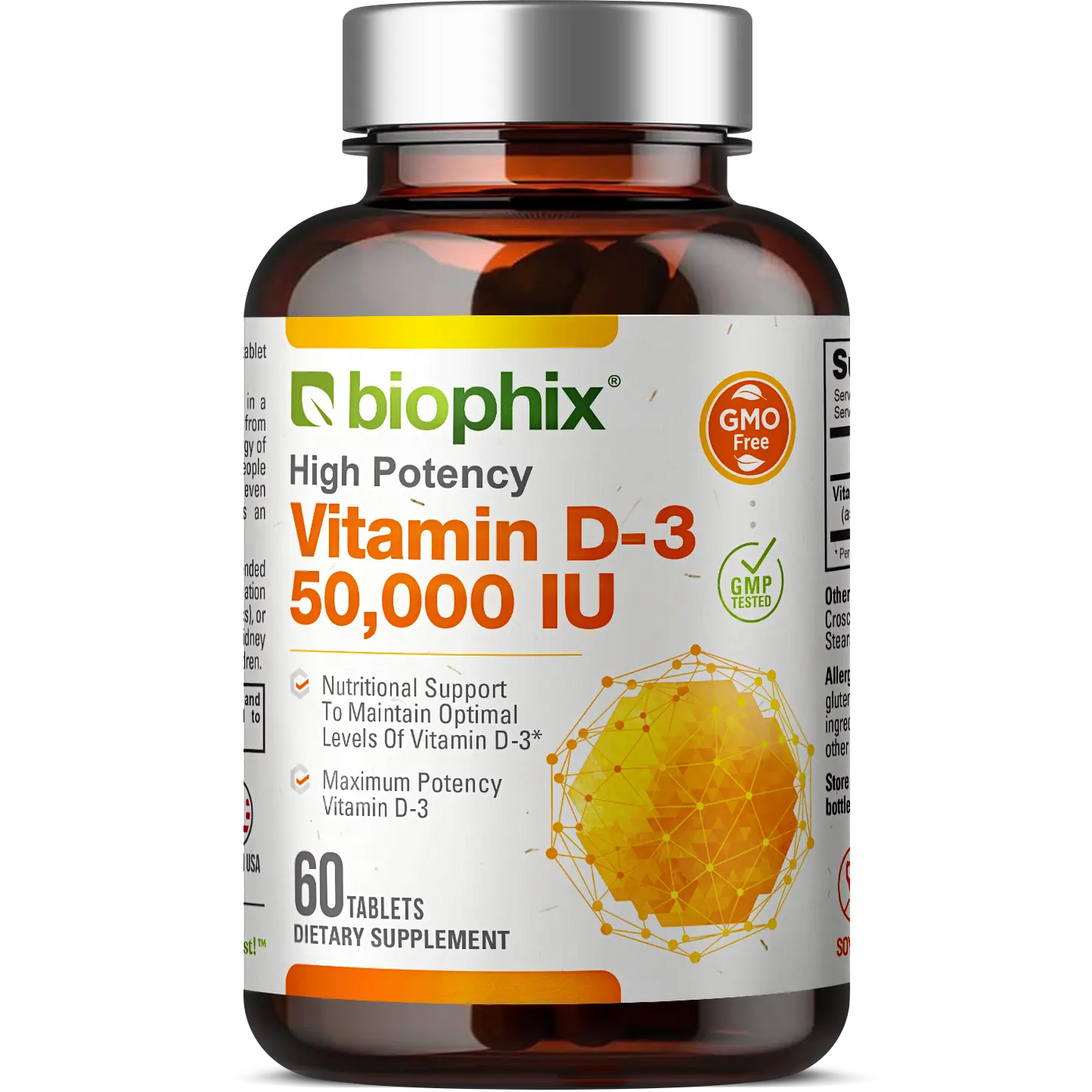 Vitamin D-3 50000 IU High-Potency 60 Tablets biophix
