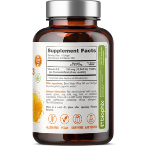 Vitamin D-3 50000 IU High-Potency 60 Tablets biophix