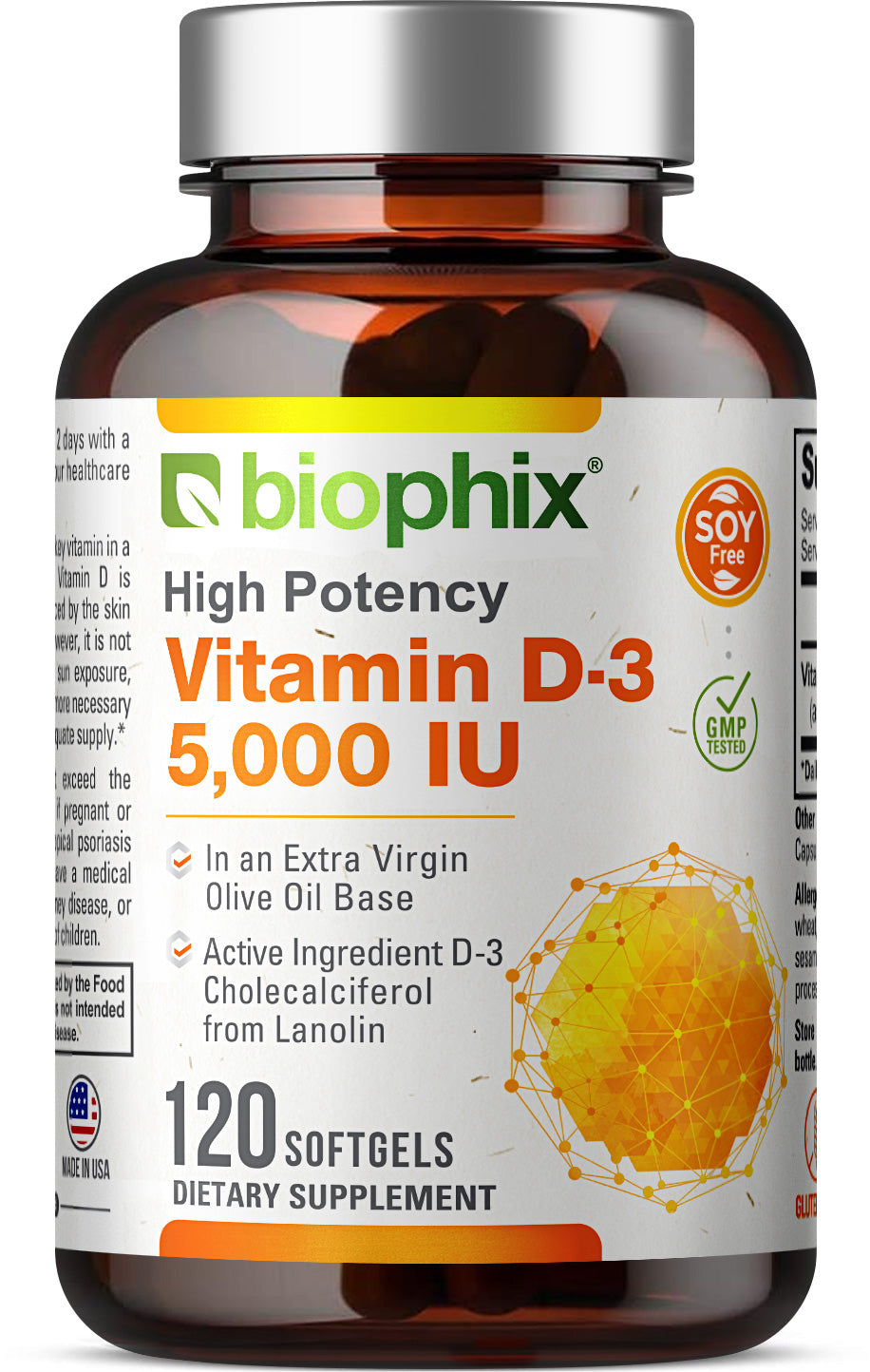 Vitamin D-3 5000 IU High-Potency 120 Softgels