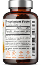 Load image into Gallery viewer, Vitamin D-3 5000 IU High-Potency 120 Softgels