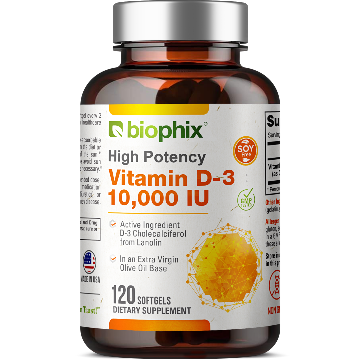 Vitamin D-3 10000 IU High-Potency 120 Softgels