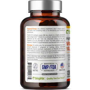 Vitamin D-3 10000 IU High-Potency 120 Softgels
