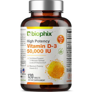 Vitamin D-3 50000 IU High-Potency 120 Tablets biophix