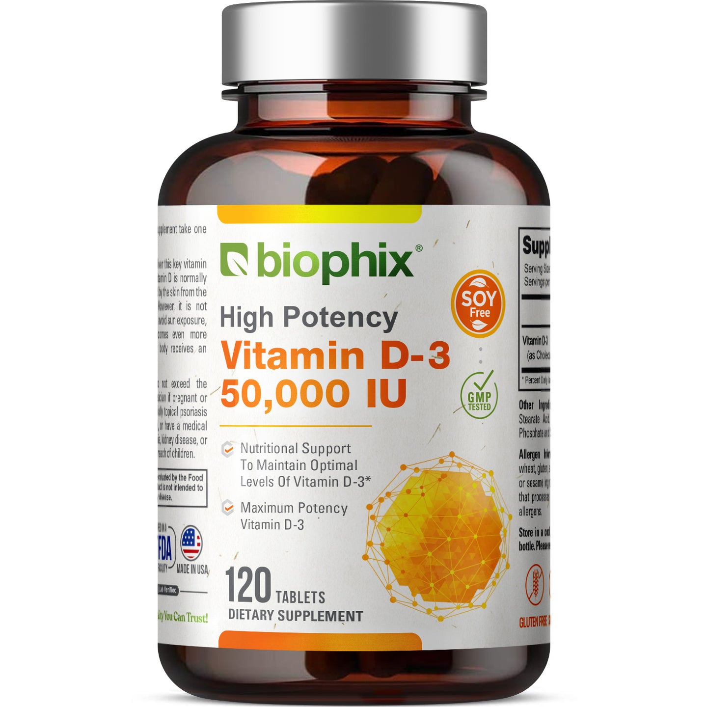 Vitamin D-3 50000 IU High-Potency 120 Tablets