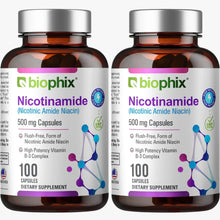 Load image into Gallery viewer, Nicotinamide 500 mg 100 Capsules - 2 Pack