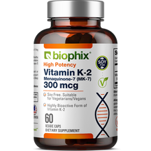Load image into Gallery viewer, biophix Vitamin K2 MK-7 - 300 mcg 60 Vegetarian Capsules
