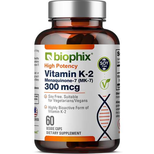 biophix Vitamin K2 MK-7 - 300 mcg 60 Vegetarian Capsules