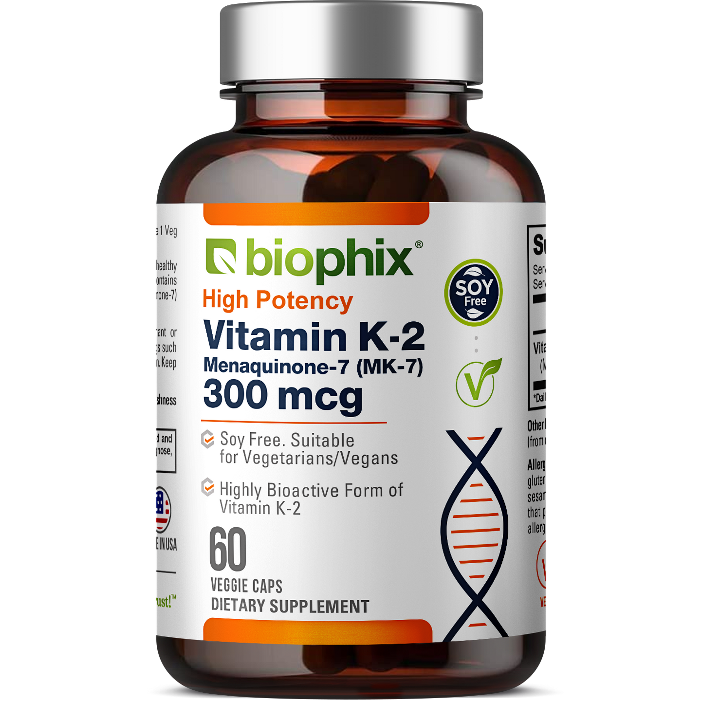 biophix Vitamin K2 MK-7 - 300 mcg 60 Vegetarian Capsules