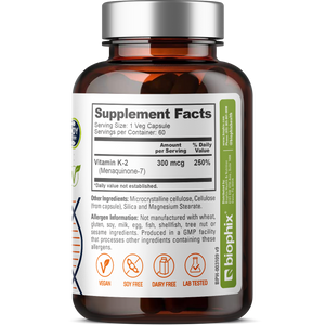 biophix Vitamin K2 MK-7 - 300 mcg 60 Vegetarian Capsules