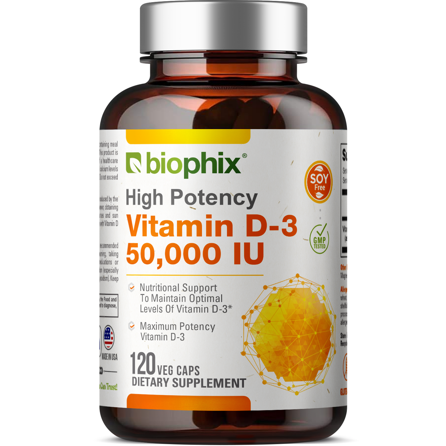 Vitamin D-3 50000 IU High-Potency 120 Vegetarian Capsules
