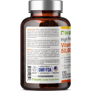 Vitamin D-3 50000 IU High-Potency 120 Vegetarian Capsules