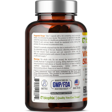 Load image into Gallery viewer, Vitamin D-3 50000 IU High-Potency 60 Vegetarian Capsules biophix