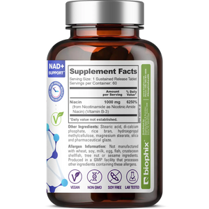 Nicotinamide Extra Strength 1000 mg 60 Tablets biophix