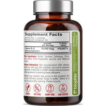 Load image into Gallery viewer, Methyl B-12 Extra Strength 10000 mcg 90 Vegan Lozenges - Cherry Flavor biophix