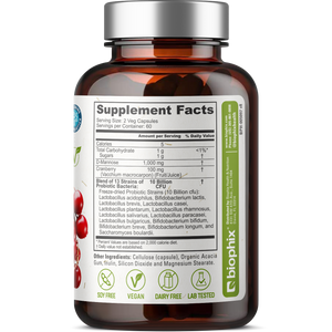 biophix D-Mannose Plus Cranberry and Probiotics 1000 mg 120 Vegetarian Capsules