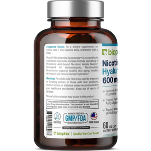 Nicotinamide Hyaluronate 600 mg 60 Vegetarian Capsules biophix