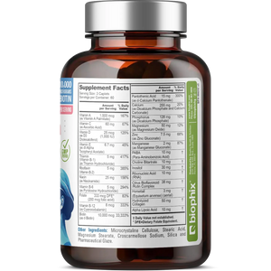 biophix Hair Skin and Nails Complex 180 Caplets with 10,000 mcg Biotin biophix