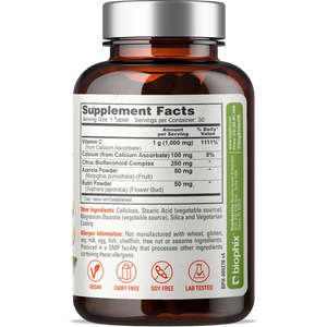 Vitamin C-1000 mg High-Potency 30 Tablets biophix