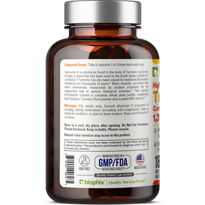biophix Organic Turmeric Curcumin 1310 mg 180 Vegetarian Capsules with BioPerine