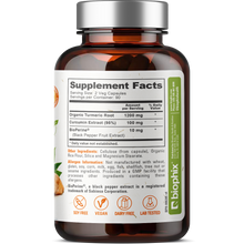 Load image into Gallery viewer, biophix Organic Turmeric Curcumin 1310 mg 180 Vegetarian Capsules with BioPerine