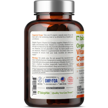 Load image into Gallery viewer, biophix Organic Vitamin D-3 Complex 10000 IU 180 Vegetarian Capsules with Turmeric biophix