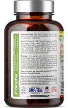 Load image into Gallery viewer, biophix Organic Vitamin D-3 K2 Turmeric 180 Vegetarian Capsules