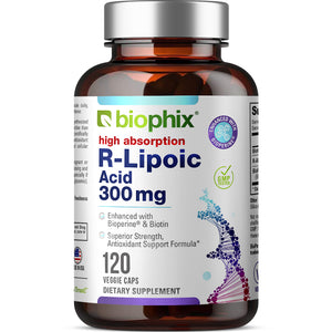 biophix R-Lipoic Acid 300 mg Stabilized 120 Veggie Capsules