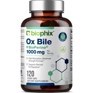 biophix Ox Bile 1000 mg with BioPerine 120 Veggie Capsules