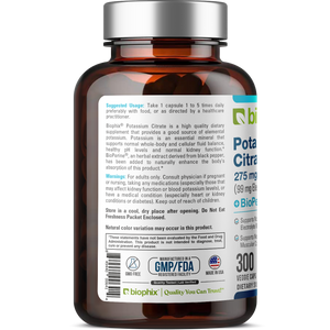 biophix Potassium Citrate 275 mg with BioPerine 300 Veggie Capsules