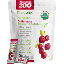 Load image into Gallery viewer, biophix Mannose2GO USDA Organic D-Mannose with Probiotics 2000 mg 70 Packets