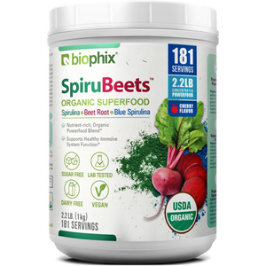 Biophix Spirubeets Organic Spirulina Beet Root Powder 2.2 lb 1 kg - Superfood Antioxidants Immune Support Heart Health biophix
