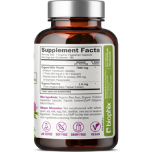 Load image into Gallery viewer, biophix Milk Thistle USDA Organic 30:1 Extract 7500 mg with Piperine 180 Veggie Capsules biophix