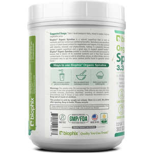 Biophix Spirulina USDA Certified Organic Powder 2.2 lbs 1 kg - Green Antioxidants Superfood Protein Immune Support biophix