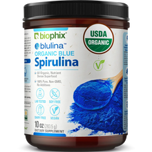 Load image into Gallery viewer, Biophix Blulina Organic Blue Spirulina Powder 10 oz 283.5 g - Detoxification Antioxidants Immune Support Superfood biophix