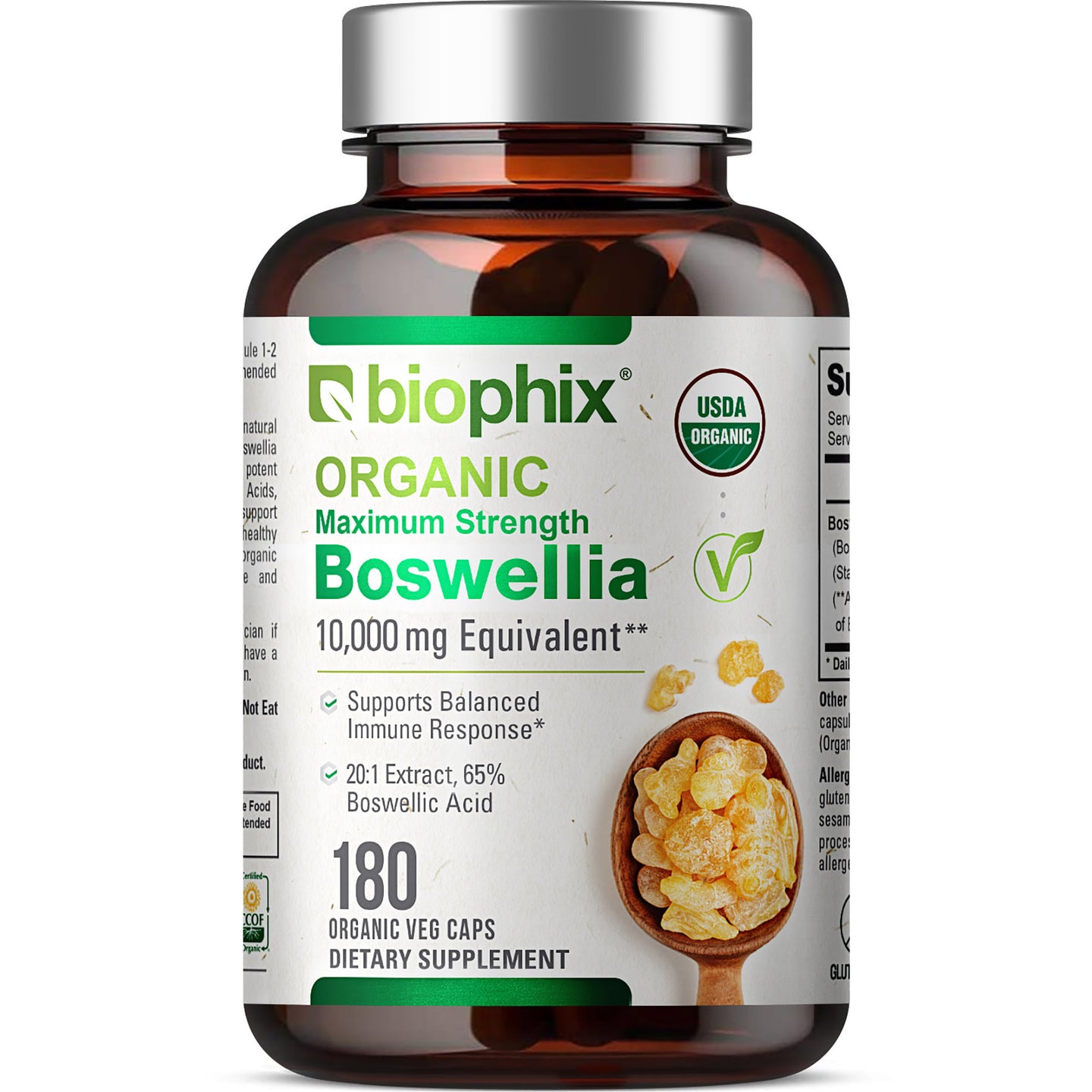 biophix Organic Maximum Strength Boswellia 180 Veggie Caps