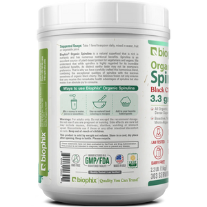 Biophix Organic Spirulina Powder Black Cherry Flavor 2.2 lbs 1 kg - Green Antioxidants Superfood Protein Immune Support biophix