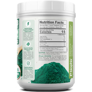 Biophix Organic Spirulina Powder Black Cherry Flavor 2.2 lbs 1 kg - Green Antioxidants Superfood Protein Immune Support biophix