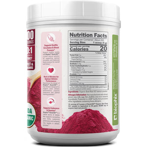 biophix Organic Beets 10X Beet Root Powder 2.2 lb 50000 mg Equivalent