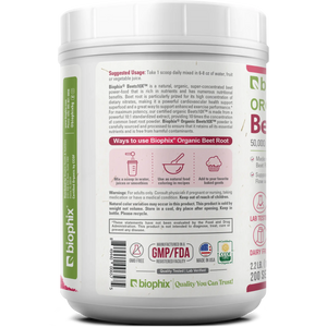 Biophix Organic Beets 10X Beet Root Powder – 2.2 lbs 50000 mg Equivalent - Superfood Energy Support Detoxification Heart Health biophix