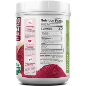 Biophix Organic Beets 10X Beet Root Powder – 2.2 lbs 50000 mg Equivalent - Superfood Energy Support Detoxification Heart Health biophix