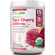 Load image into Gallery viewer, Biophix Tart Cherry Powder USDA Organic 20:1 Extract 12.3 oz 350g - Joint Health Sleep Support Antioxidant Superfood